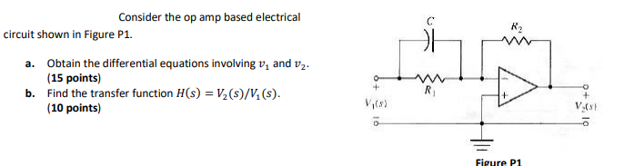 Solved Consider the op amp based electrical circuit shown in | Chegg.com