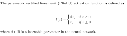 Solved Describe the possible graphs of PReLU functions for | Chegg.com