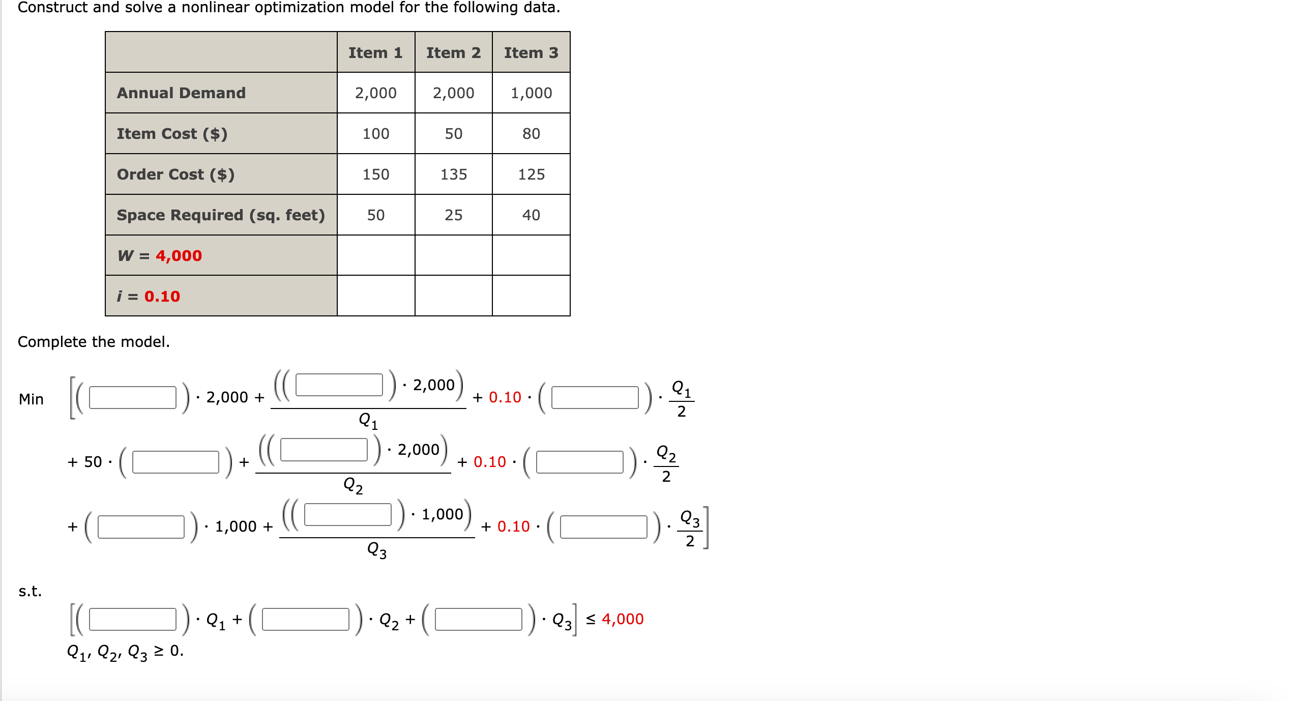 Solved The economic order quantity (EOQ) model is a | Chegg.com image.