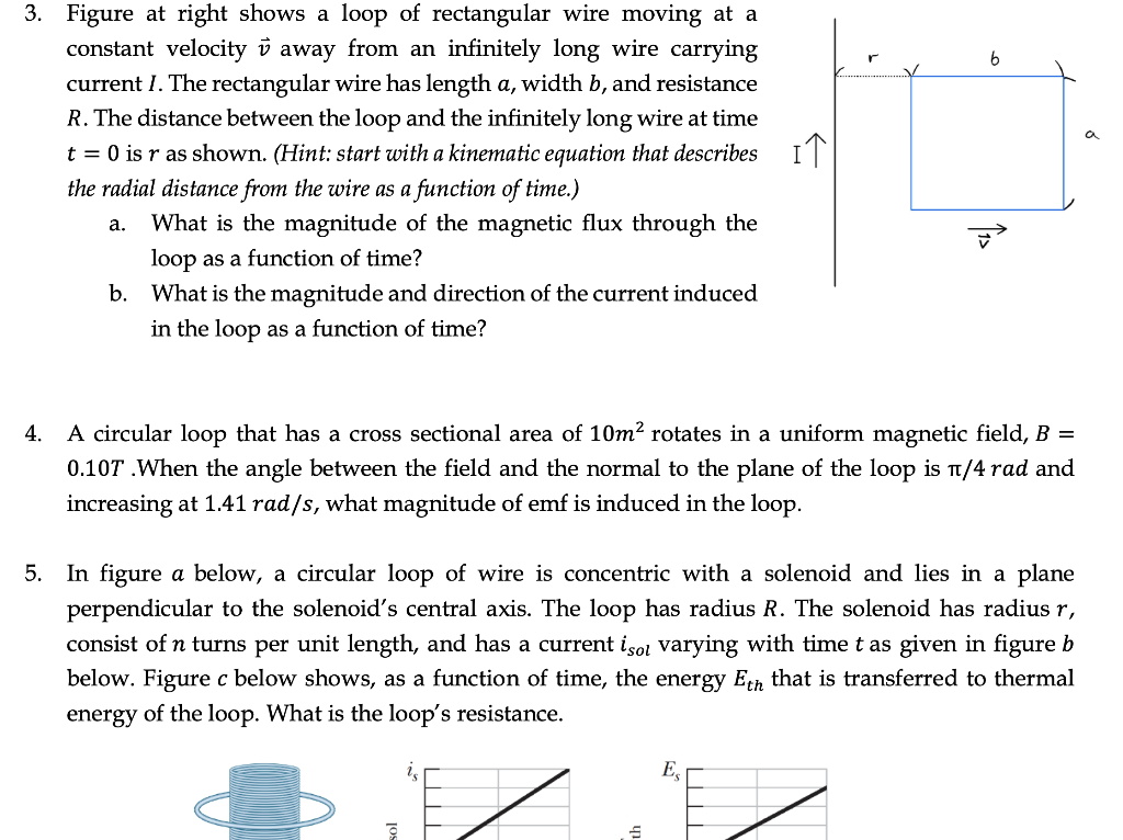 Solved b a 3. Figure at right shows a loop of rectangular | Chegg.com