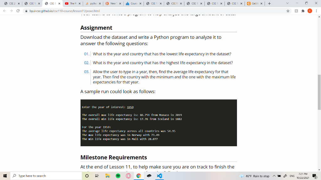 MUST NOT USE PANDAS Download the dataset Load | Chegg.com