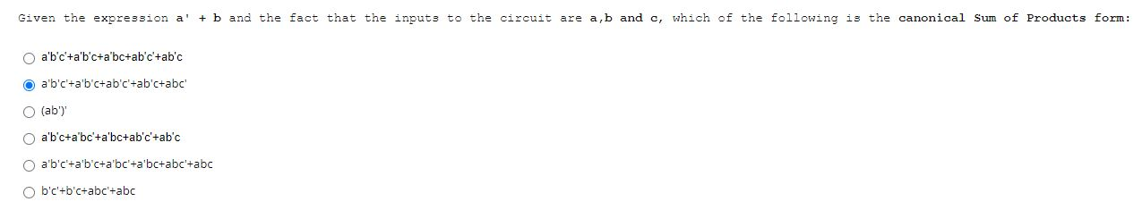 Solved Given The Expression A' + B And The Fact That The | Chegg.com