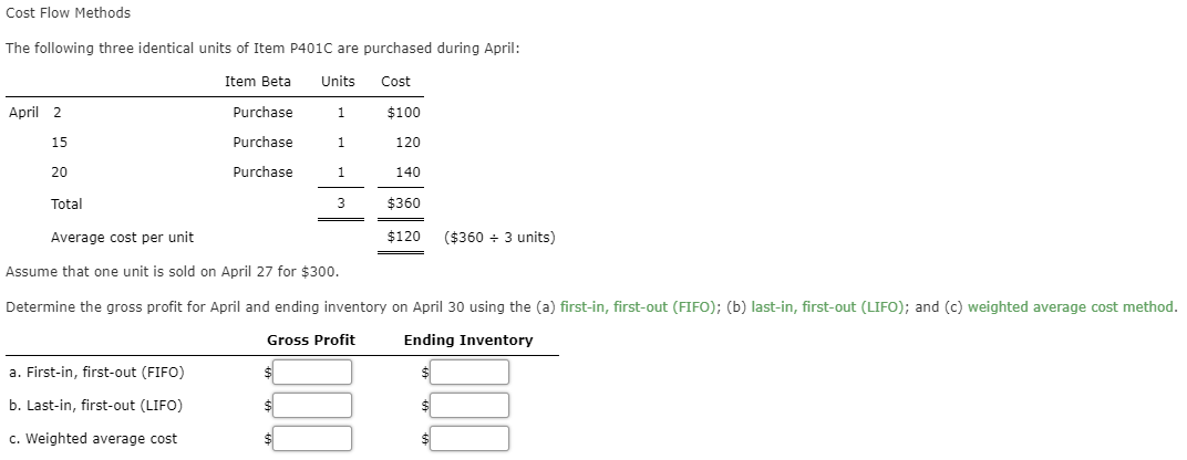 Solved Cost Flow Methods The Following Three Identical Units 