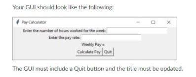 Solved in Python, Write a GUI program that calculates an | Chegg.com