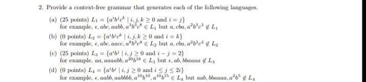 Solved 1. Consider the following context-free grammar | Chegg.com