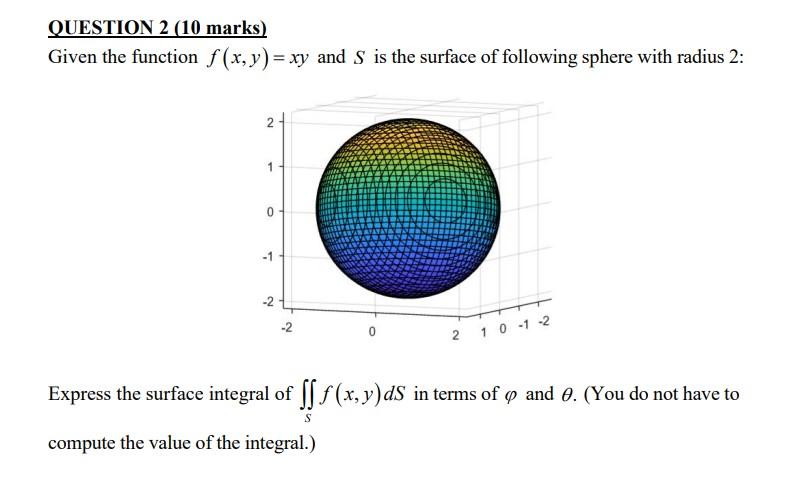 Solved QUESTION 2 (10 marks) Given the function f(x,y)=xy | Chegg.com