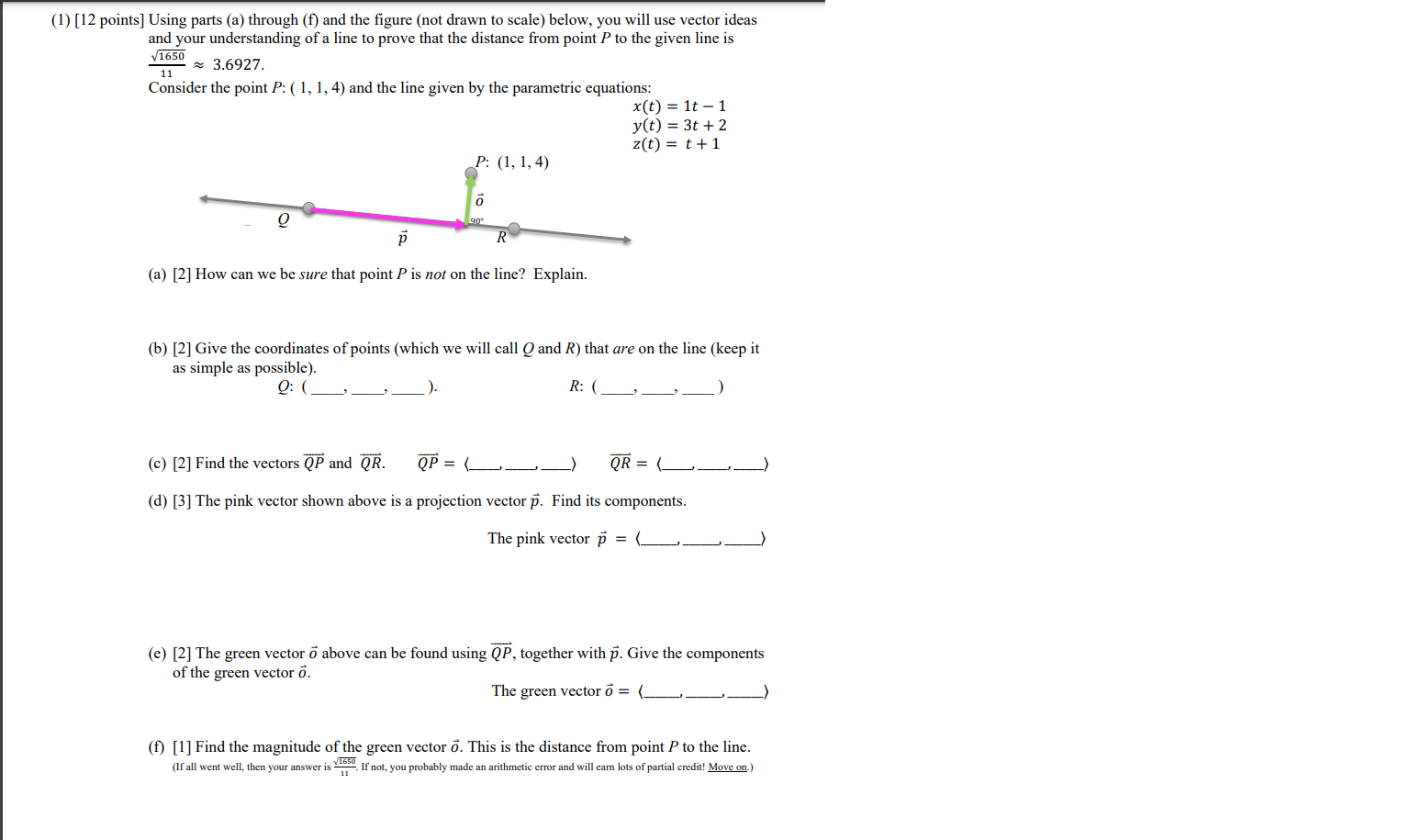 Solved 11 (1) [12 points] Using parts (a) through (f) and | Chegg.com