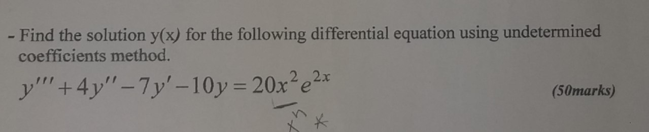 Solved - Find the solution y(x) for the following | Chegg.com