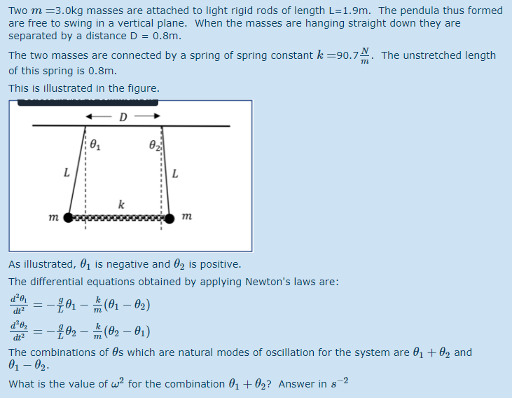 Light Rigid Rod Solved Two m=3.0kg masses are attached to light rigid rods | Chegg.com
