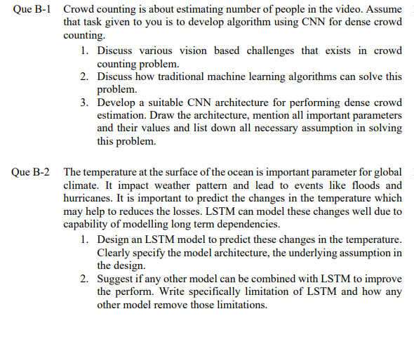 Que B-1 Crowd counting is about estimating number of | Chegg.com