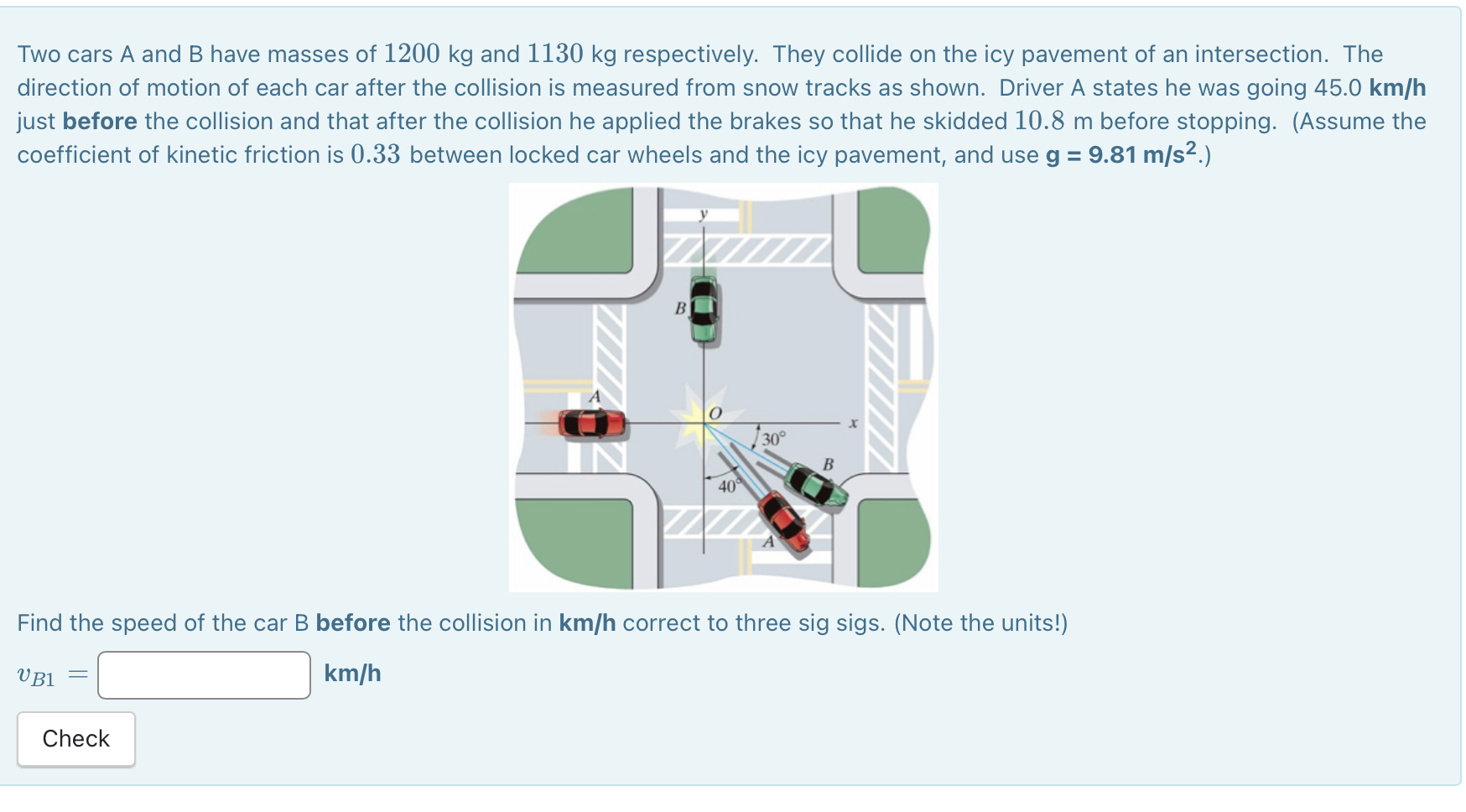 Solved Two Cars A And B Have Masses Of 1200 Kg And 1130 Kg | Chegg.com