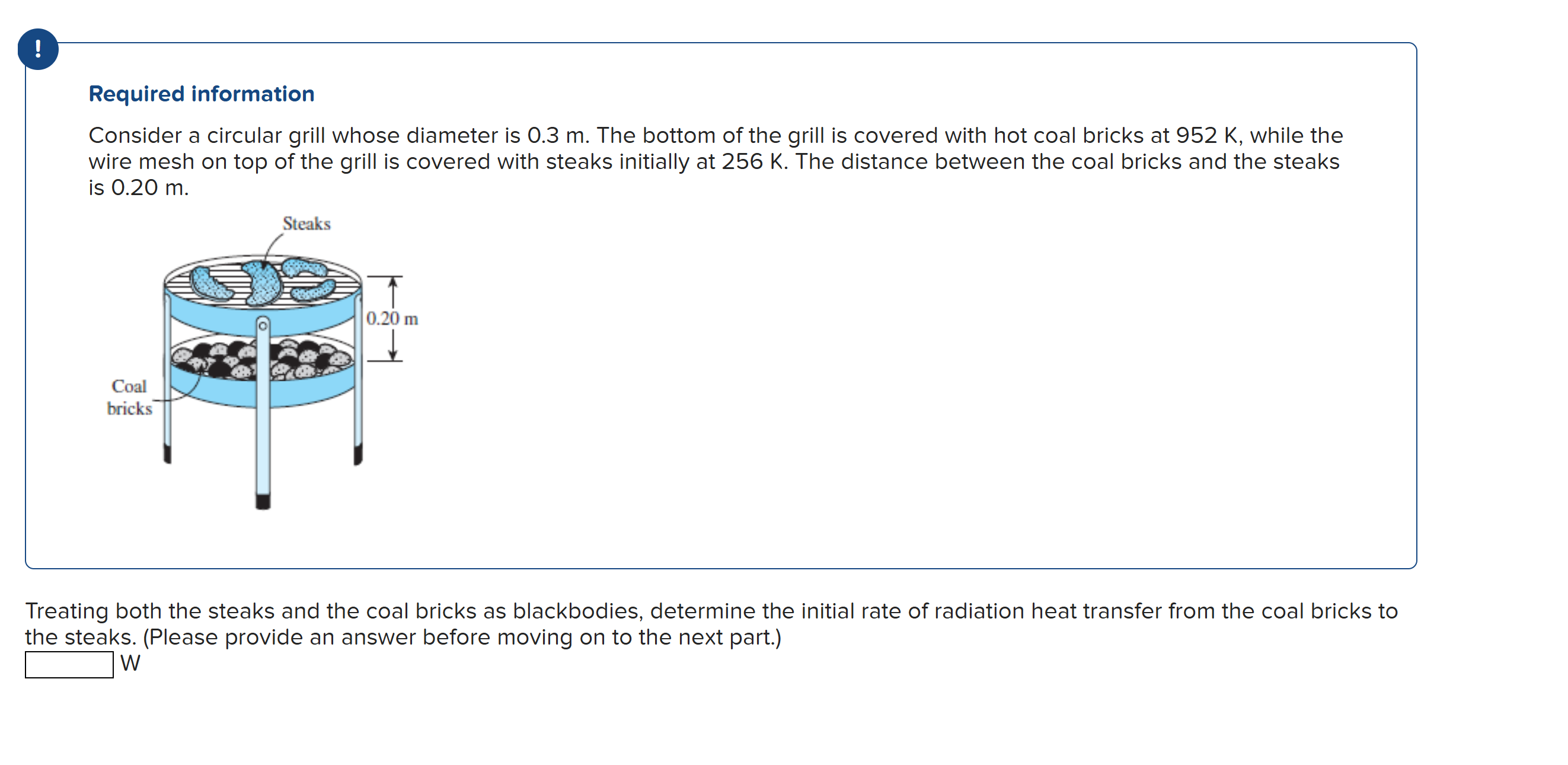 Required informationConsider a circular grill whose