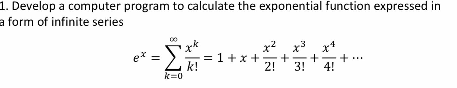 Solved 1. Develop a computer program to calculate the | Chegg.com