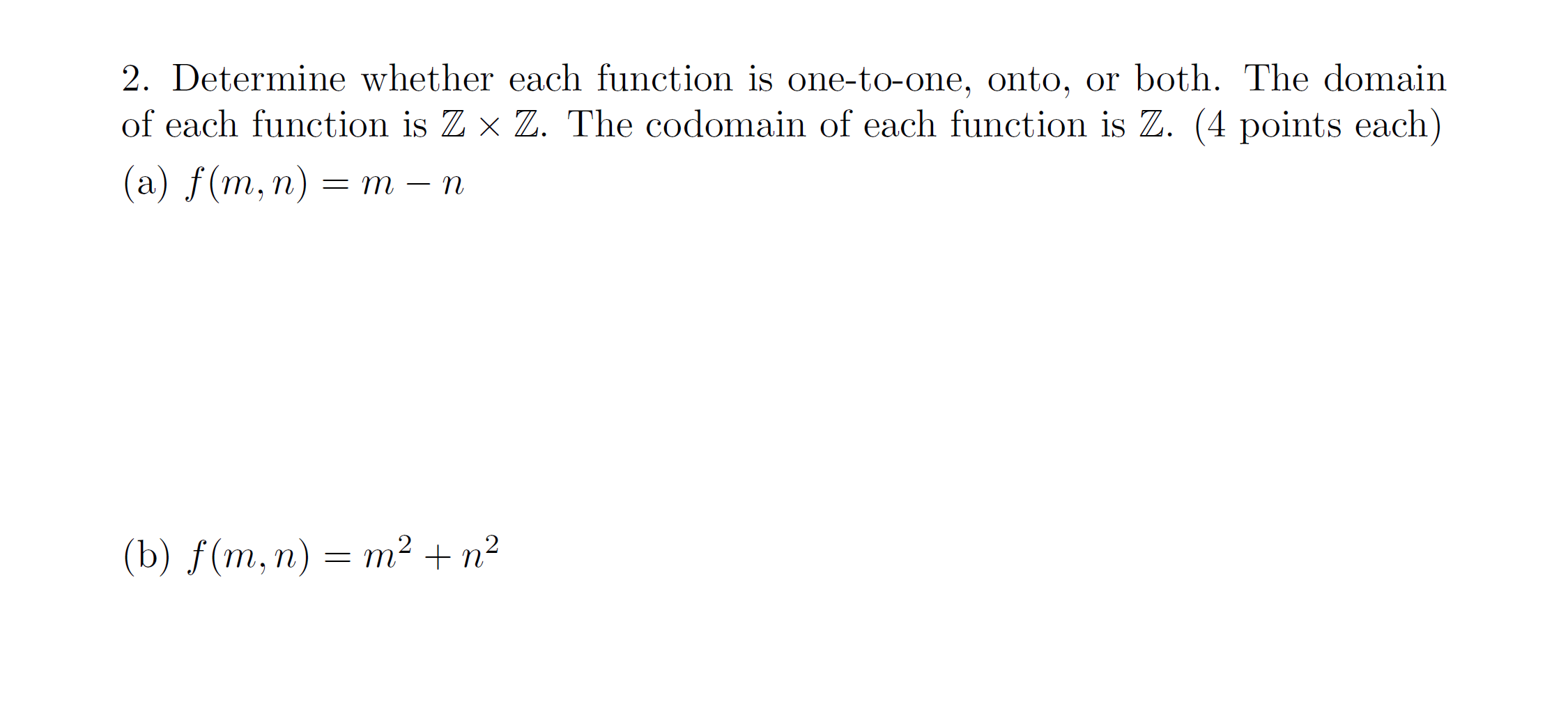 solved-2-determine-whether-each-function-is-one-to-one-chegg