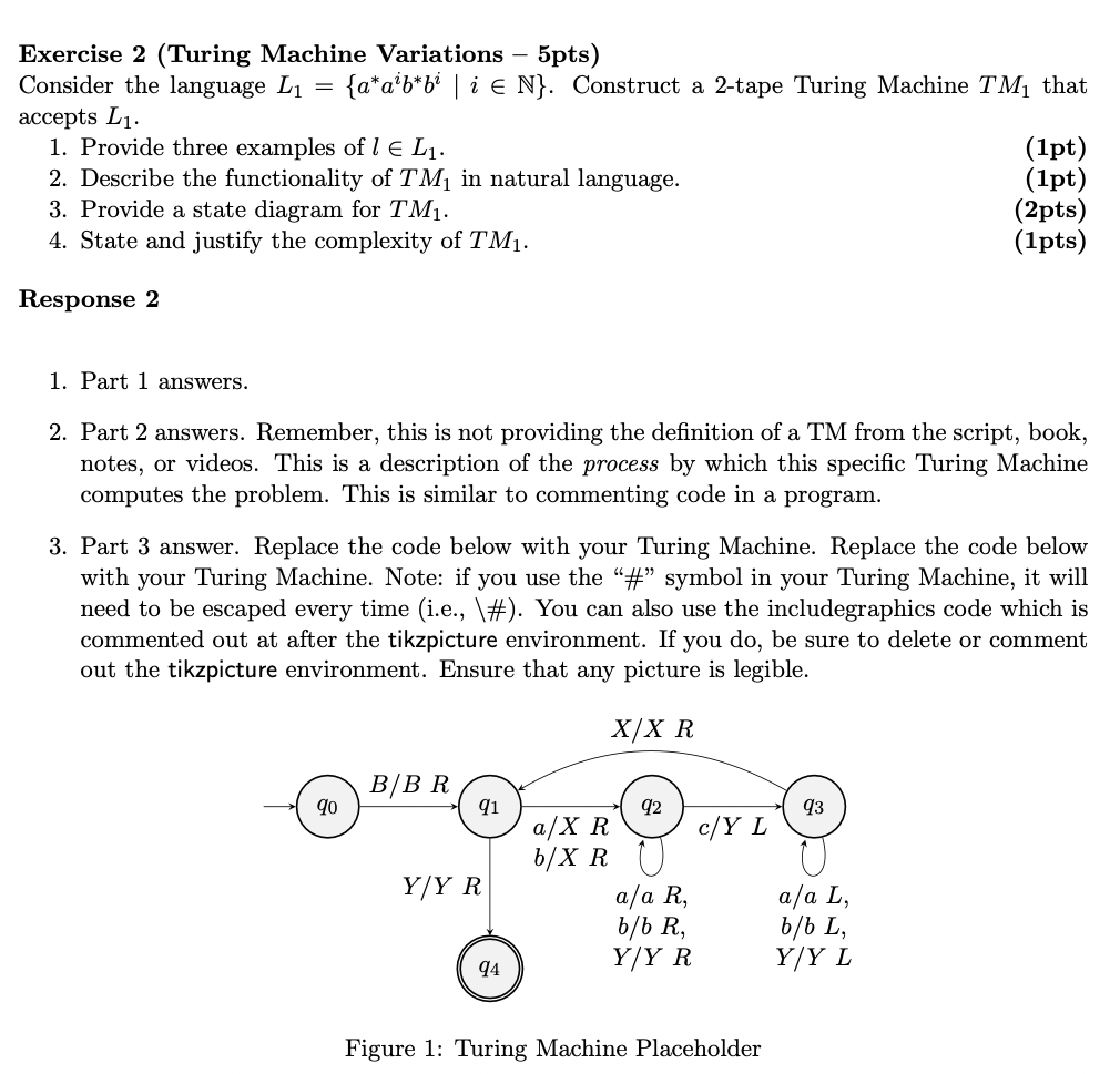 Exercise 2 Turing Machine Variations 5pts 7290