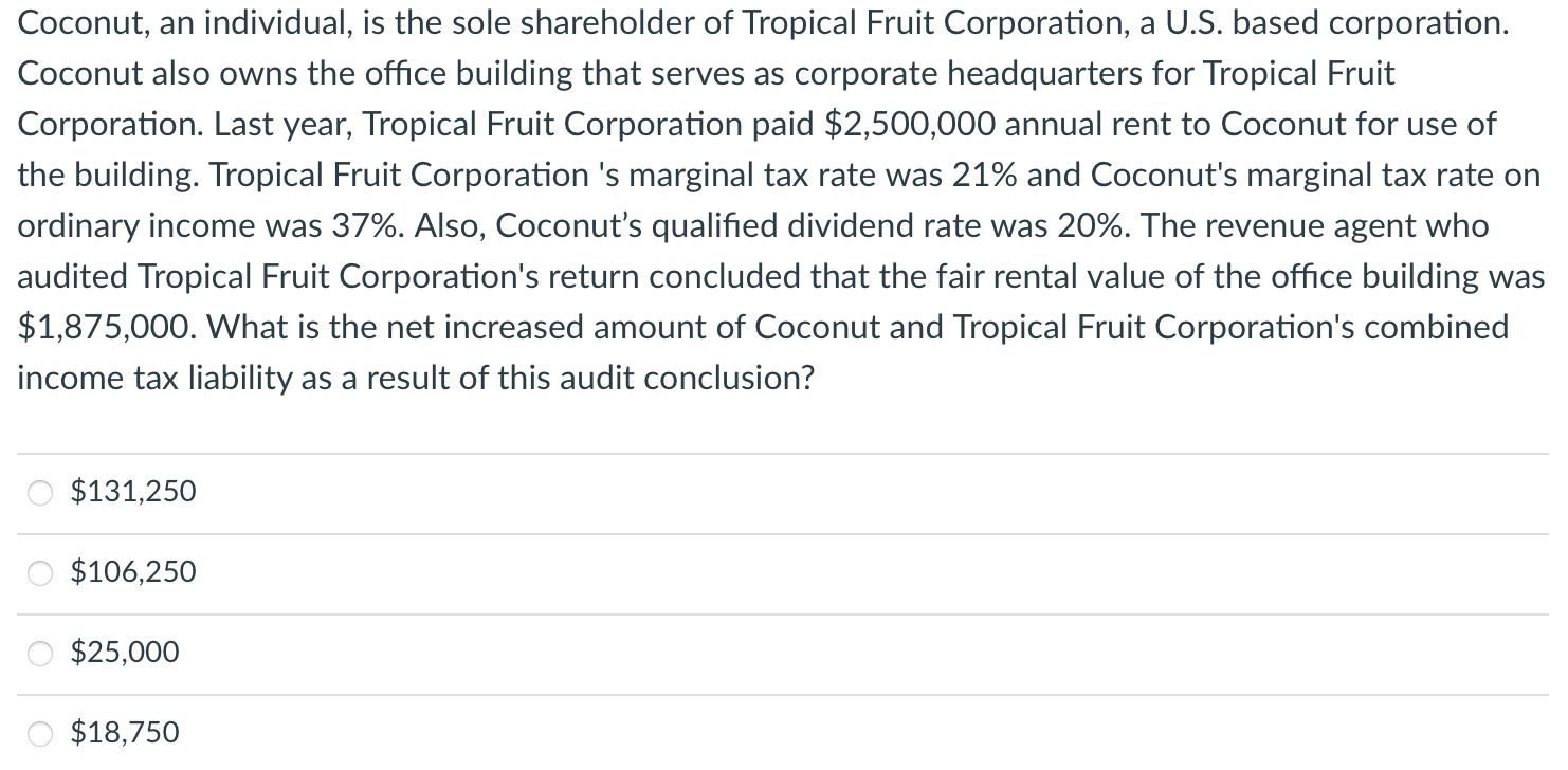 SOLVED FOX THE SOLE SHAREHOLDER IN FALL A C CORPORATION visual data 4