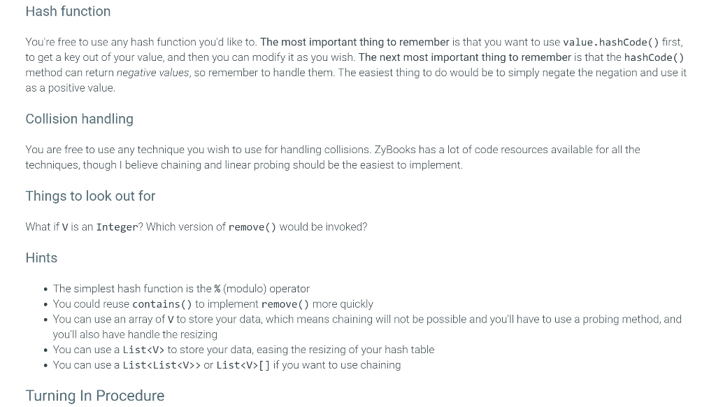 Program 9: Hashmap In this program, you'll be writing | Chegg.com