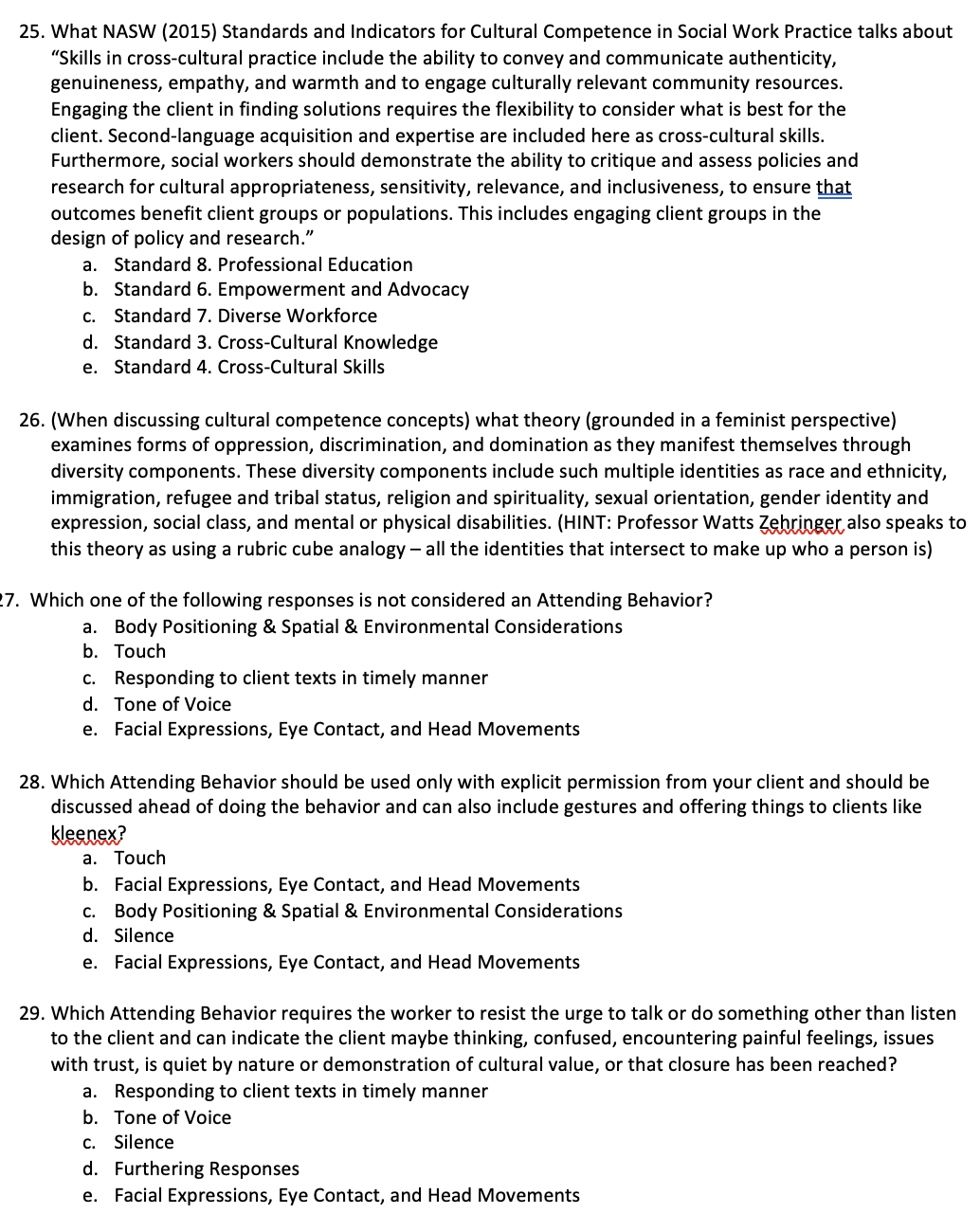 25. What NASW (2015) Standards and Indicators for | Chegg.com