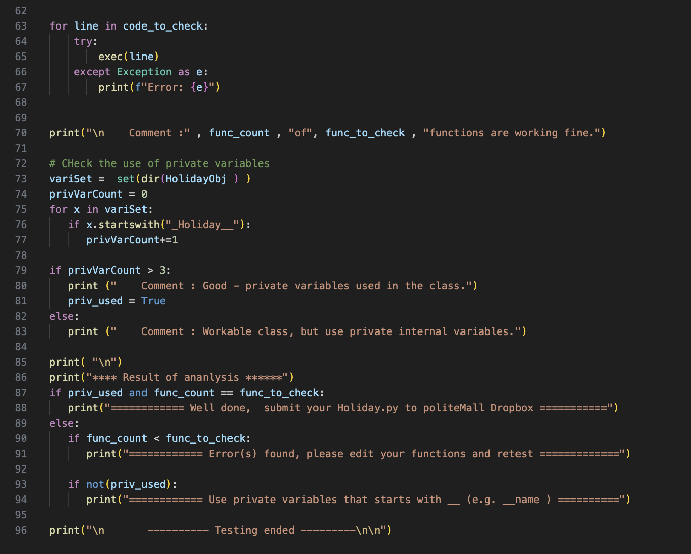 Solved Holiday_tester.py >[θ] HolidayObj HolidayObj = | Chegg.com