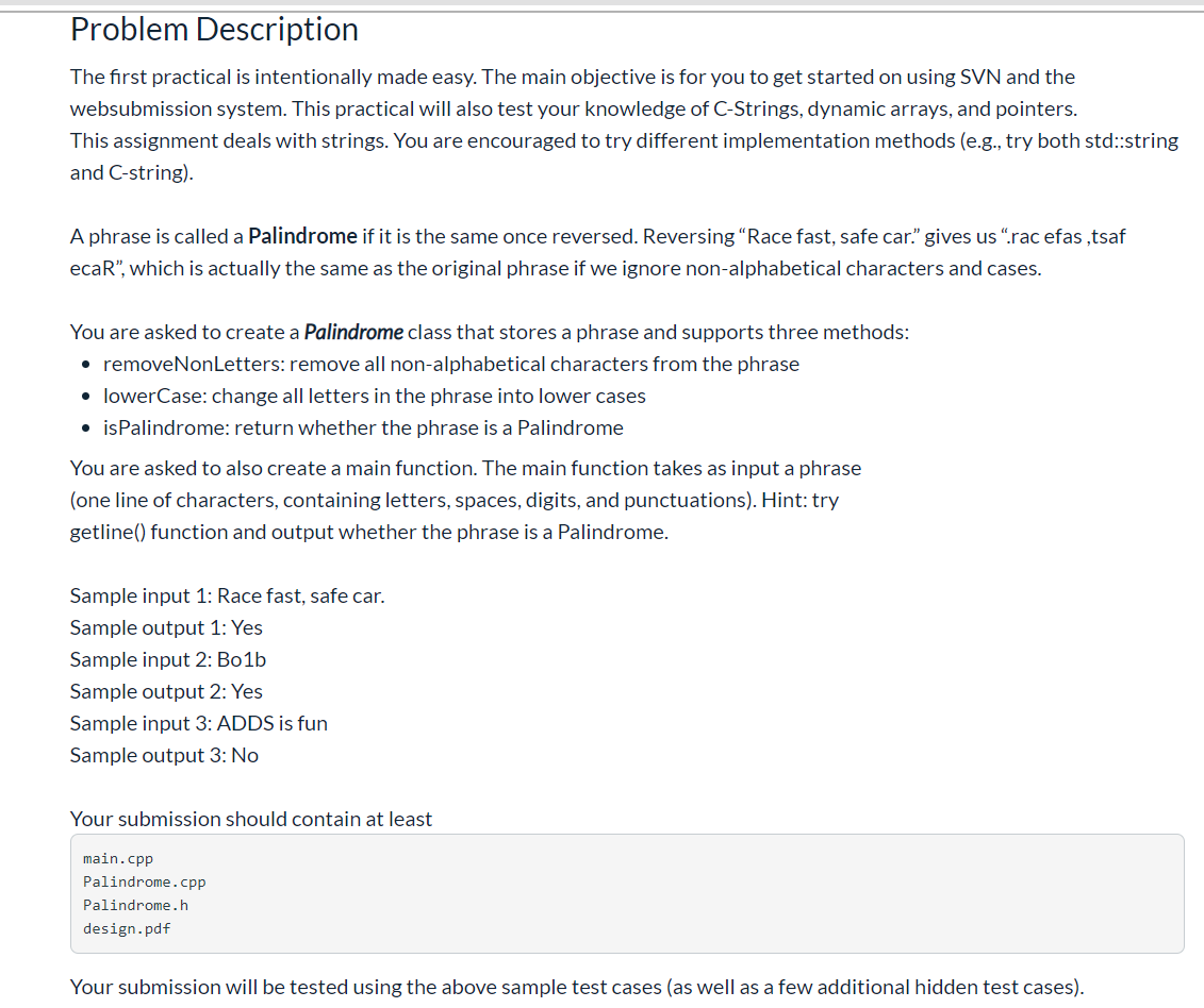 Solved Problem Description The first practical is | Chegg.com