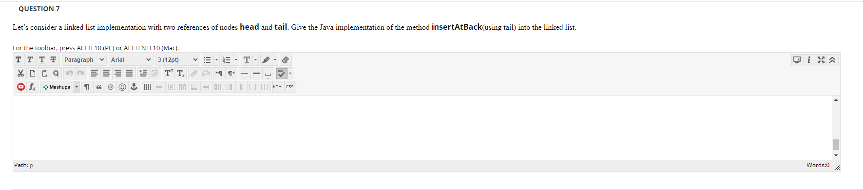 Solved QUESTION 7 Let's consider a linked list | Chegg.com
