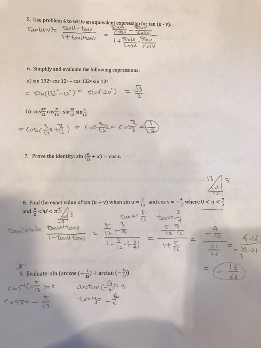 Solved Use problem 4 to write an equivalent expression for | Chegg.com