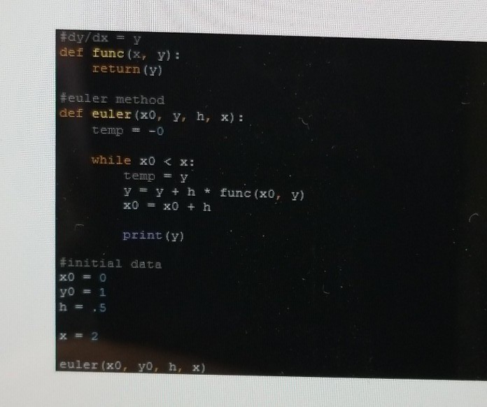 Solved trying to write a program in python to solve the | Chegg.com