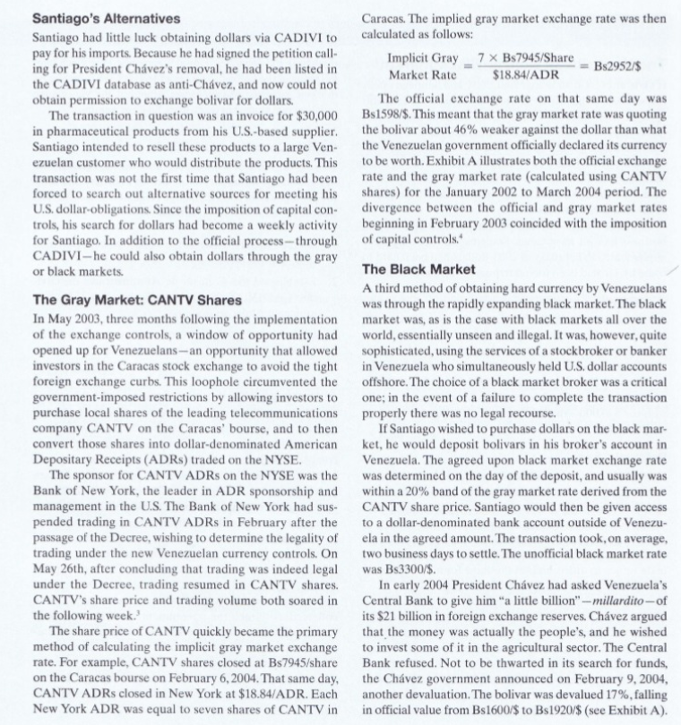 MINICASE The Venezuelan Bolivar Black Market