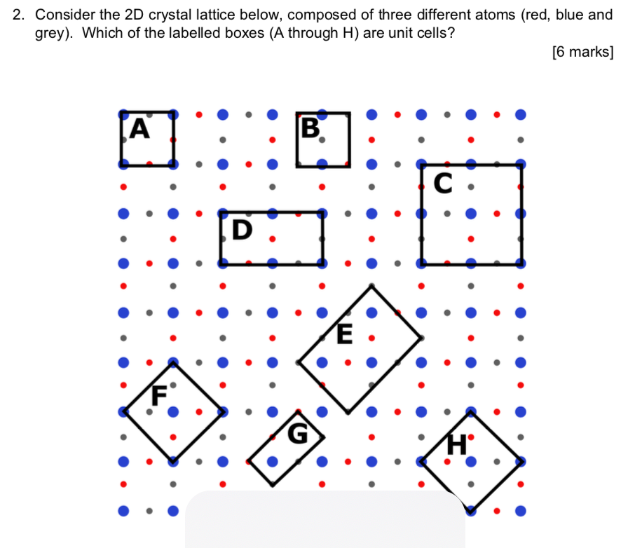 Solved 2. Consider the 2D crystal lattice below, composed of | Chegg.com