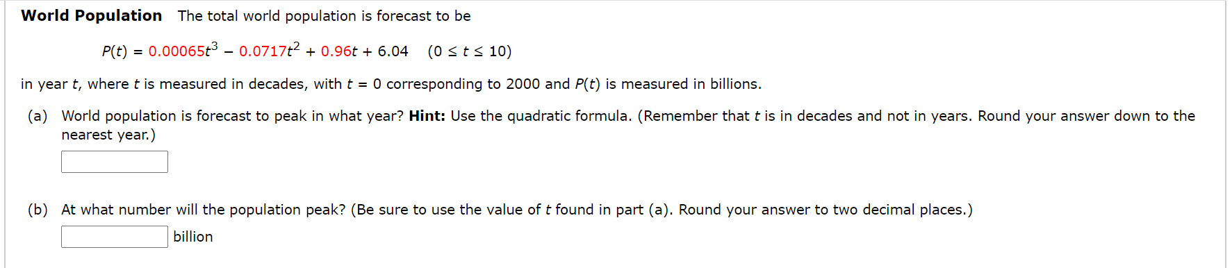 Solved World Population The total world population is | Chegg.com