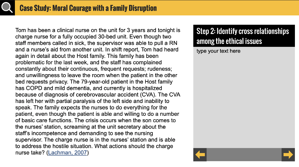 case study moral courage with a family disruption