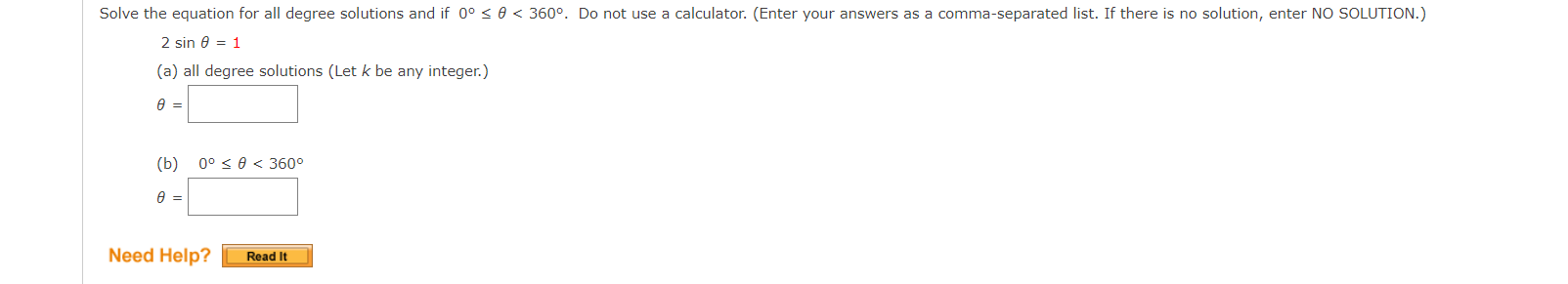 Solved Solve the equation for all degree solutions and if 0° | Chegg.com