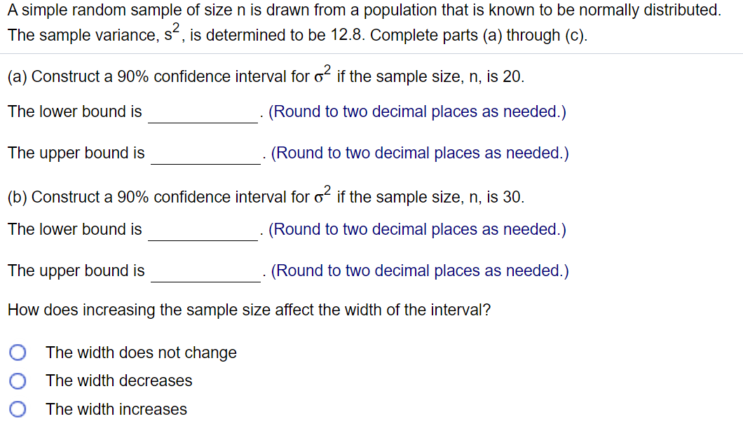 Solved A simple random sample of size n is drawn from a | Chegg.com