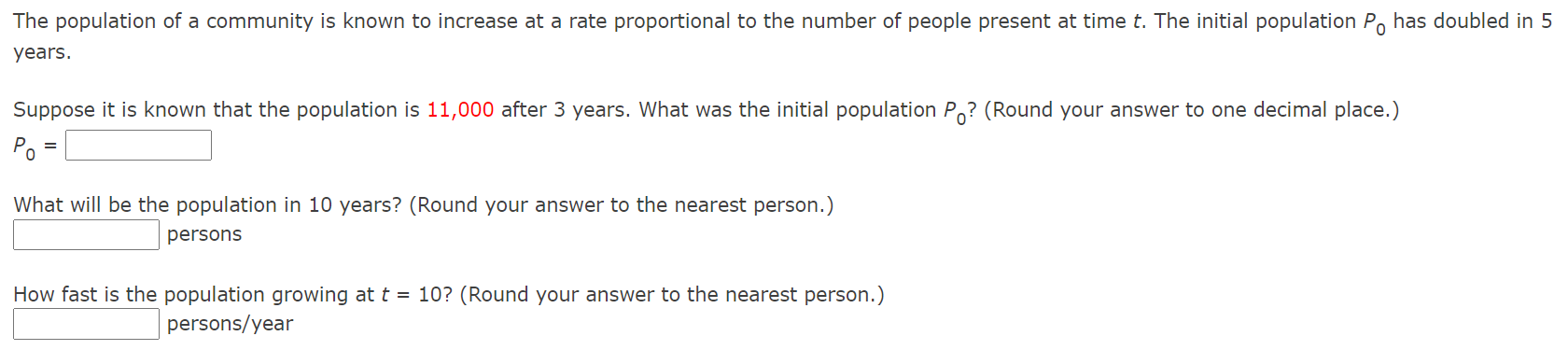 Solved The population of a community is known to increase at | Chegg.com