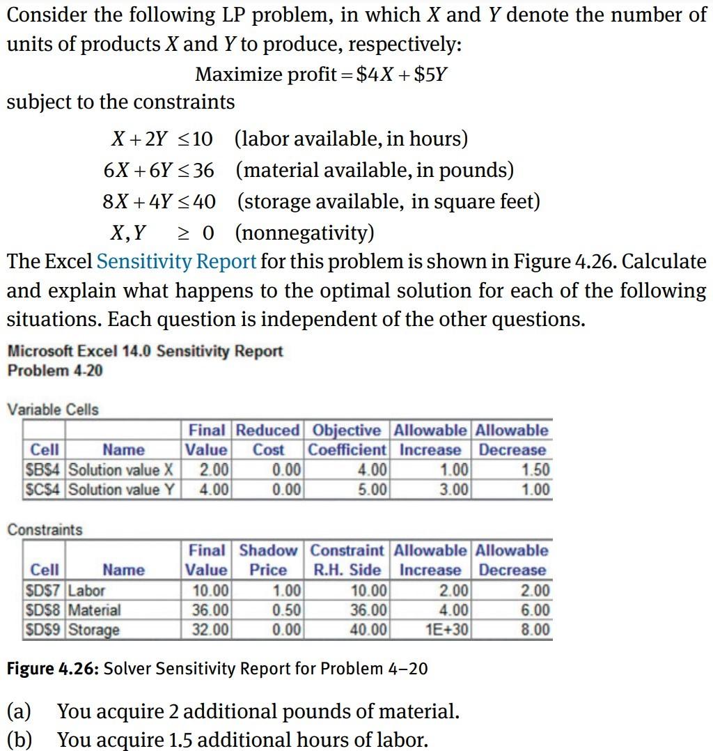 Solved Consider The Following LP Problem, In Which X And Y | Chegg.com