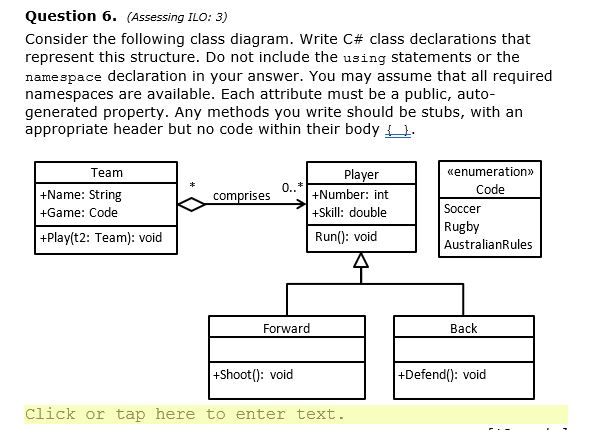 Solved Question 6. (Assessing ILO: 3) Consider the following | Chegg.com