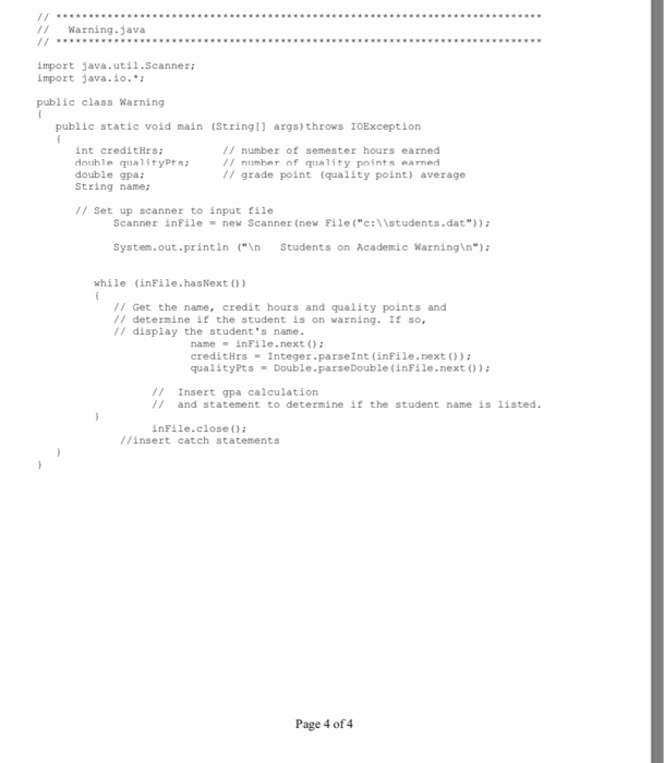 Solved Reading From Text File Review The Program Warning Chegg