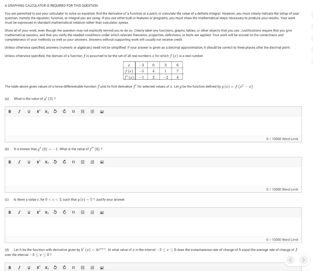 Solved A GRAPHING CALCULATOR IS REQUIRED FOR THIS QUESTION. | Chegg.com