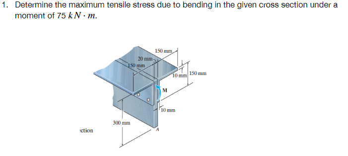Solved Determine the maximum tensile stress due to bending | Chegg.com