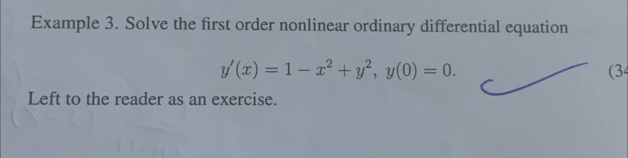 Solved Example 3. Solve the first order nonlinear ordinary | Chegg.com