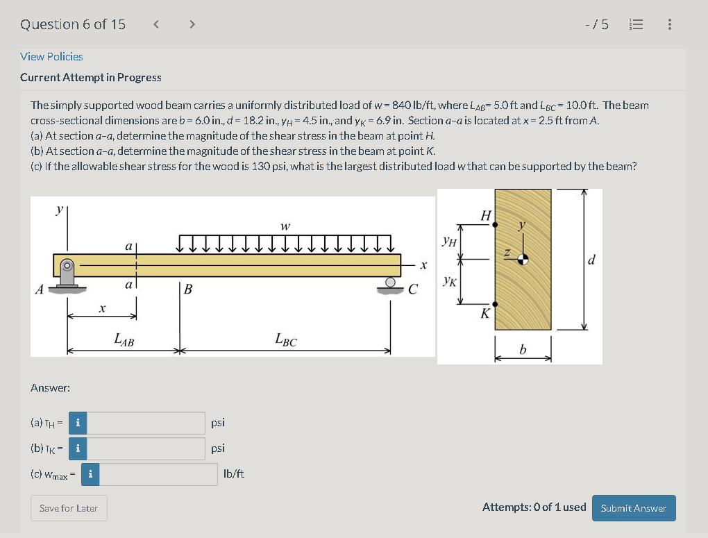 Solved Question 6 of 15 - 75 ili View Policies Current | Chegg.com