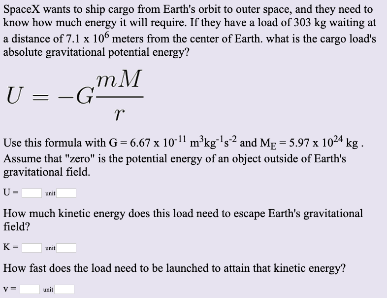 Potential formula gravitational energy Gravitational Potential