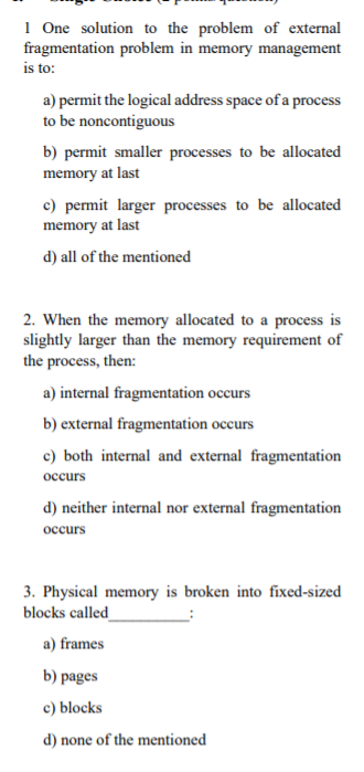 Solved 1 One solution to the problem of external | Chegg.com