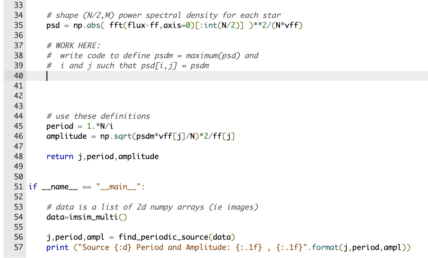 Solved help please in python there is a line of code for | Chegg.com