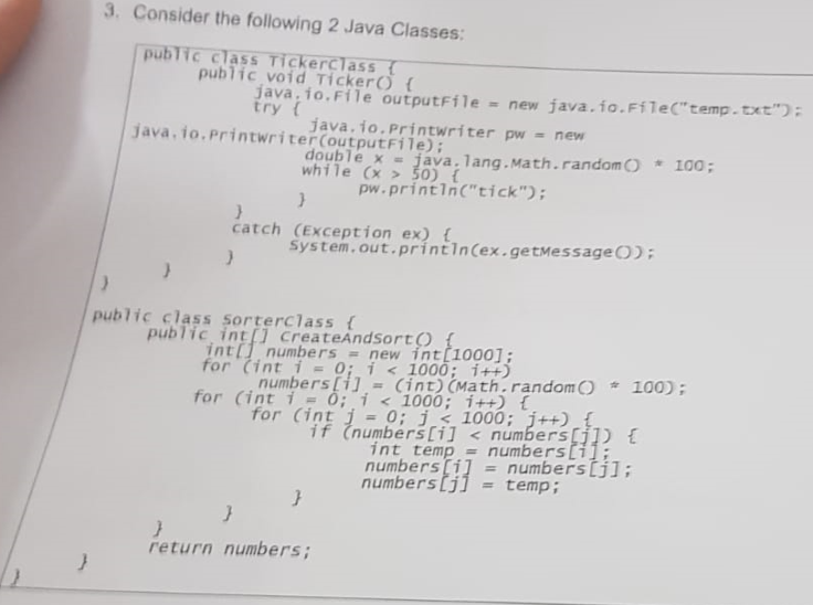 3. Consider the following 2 Java Classes: public | Chegg.com