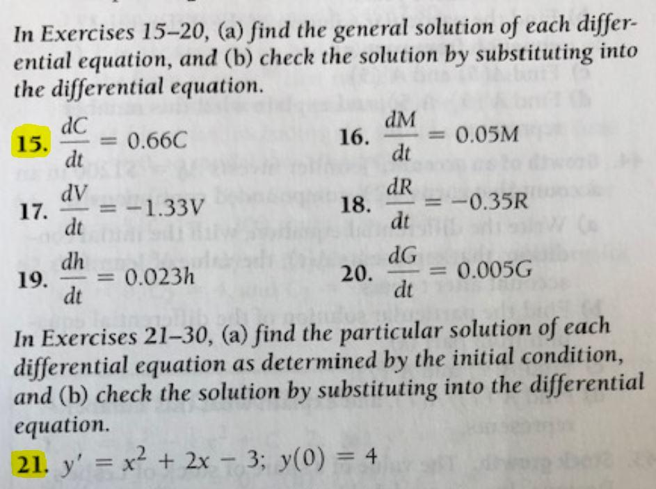 Solved In Exercises 15-20, (a) find the general solution of | Chegg.com