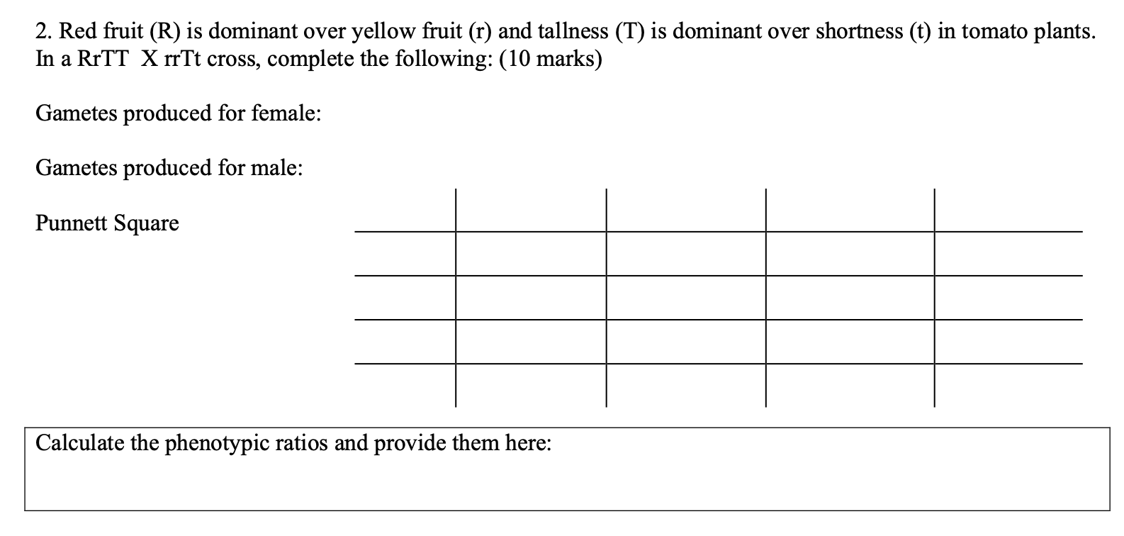 Solved Can you please solve this Biology Genetics Question? | Chegg.com