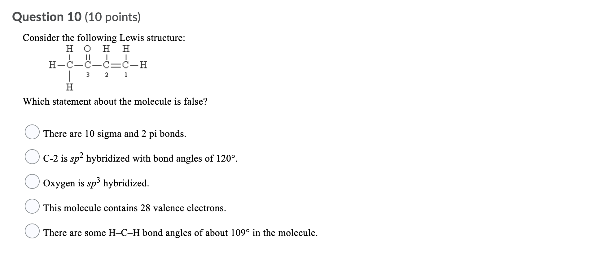 Solved Question 10 (10 points) Consider the following Lewis