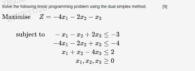 Solve the following linear programming problem using | Chegg.com