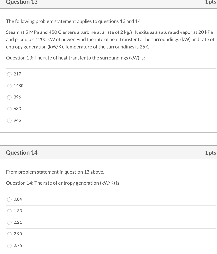 Solved Question 13 1 pts The following problem statement | Chegg.com